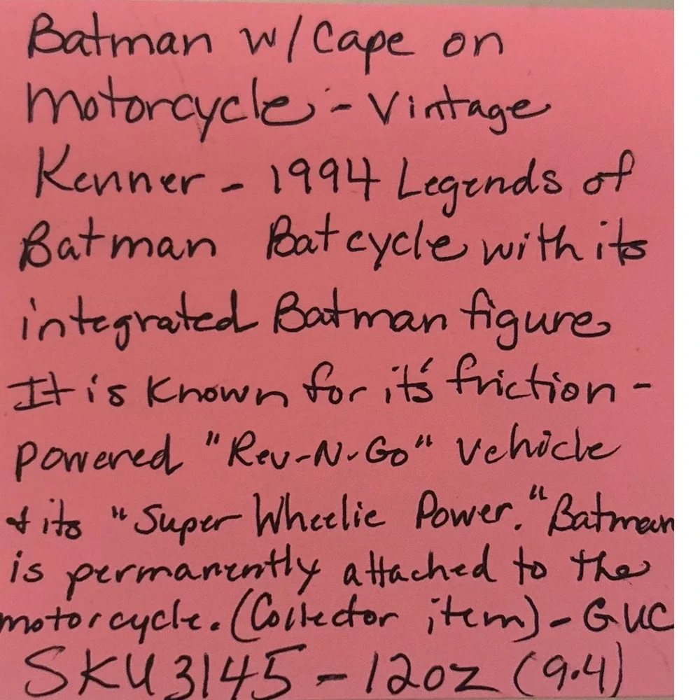 DC Comics Batman Batcycle Action Figure Purple Black Good Preowned